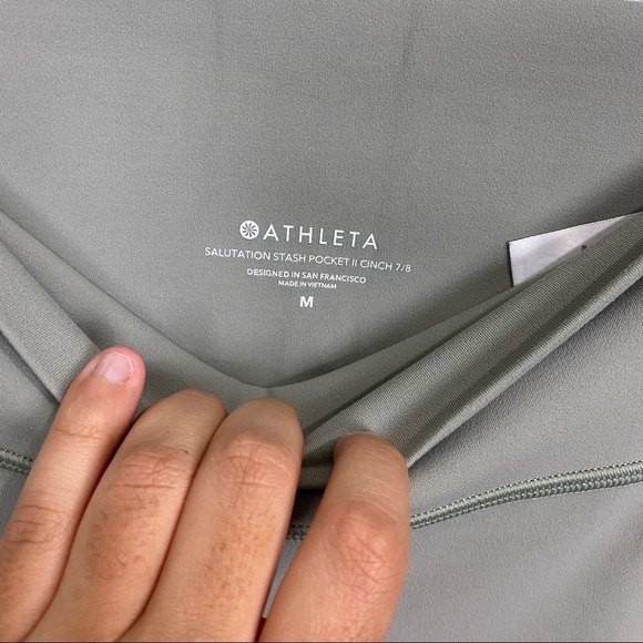 Athleta Salutation Stash Pocket II Cinch 7/8 Tight in Sage Sz M Style 599729 - Picture 8 of 9